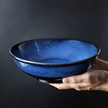 1pc/2pcs Japanese Style Kiln-Fired Glazed Ceramic Noodle Bowl Salad Bowl Home Restaurant Ramen Bowl Large Soup Bowl Fruit Salad Instant Noodle Bowl - 1 Pc - View 1
