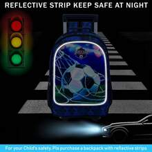 Bộ 3 balo kéo cho trẻ em, balo sách có bánh xe cho bé trai, balo đi học tiểu học có bánh xe kèm túi đựng cơm trưa - Màu sắc bóng đá. - Ba lô kéo chống tia UV đựng bóng đá - Xem 5