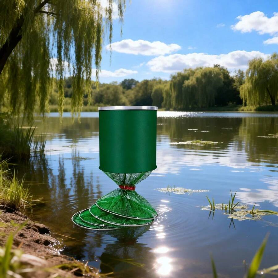 2.5m PE Mesh Double-Ring Fish Keepnet, 40cm Fishing Net Bag, Suitable For Pond Fishing And Bank Fishing
