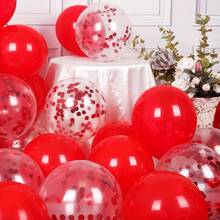 28pcs 10/12inch Red Confetti Latex Balloon For Birthday Anniversary Wedding Balloons Party Decorations - A - View 3
