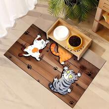 猫咪攀爬墙图案宠物餐垫、猫狗宠物喂食垫、宠物碗垫、狗狗地板垫、宠物四季垫、狗狗笼子垫、猫咪笼子垫、宠物笼子垫 - 彩色 - 查看 11