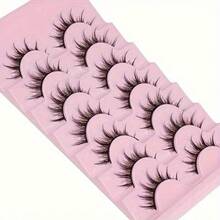 Manga Lashes, Natural Look, 3D Volume, Wispy Fluffy Spiky, Anime & Cosplay, 7 Pairs Pack - Xem 4