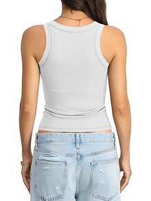 Sports Bra Vest With Non-Removable Padding - Seamless, Wire-Free Design Suitable For All Seasons, Yoga, Running, And Gym Wear. Vest With Built-In Bra, Fall Women's Wear. - 白色 - 查看 7