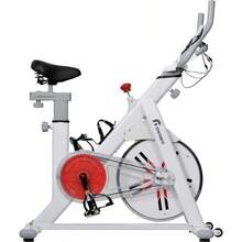 Bicicleta Estática Spinning con Rueda de 6 Kg Silenciosa para Hogar Casa Gimnasio Gym Monitor Electrico 8 Finciones Ajuste de asiento y Manubrio Bici Fija Spin Soporta 150 Kg - por defecto - Ver 3