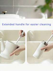 1pc 360° Silicone Cleaning Brush, Foldable Head, Long Handle Design, Reusable, Suitable For Kitchen And Home Cleaning - Multicolor - View 5