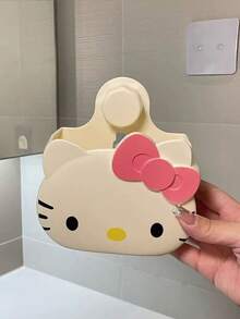 SANRIO 浴室收纳架，卡通猫咪免打孔淋浴架，可爱小猫收纳架，粘胶式置物架，免打孔牙刷架，轻奢洗脸盆收纳架，金色洗发水、化妆品、沐浴露收纳架，洗漱用品架，厨房收纳架，防水，适用于洗手间、厨房、浴室配件，送亲友礼物，家居装饰 - 粉紅白色 - 查看 5