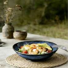 1pc/2pcs Japanese Style Kiln-Fired Glazed Ceramic Noodle Bowl Salad Bowl Home Restaurant Ramen Bowl Large Soup Bowl Fruit Salad Instant Noodle Bowl - 1 Pc - View 5