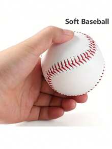 1个9英寸软PVC棒球，棒球棒训练球 - 白色 - 查看 9