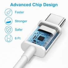 3.3英尺/6.6英尺 Type-C 转 Type-C 快速充电线，防缠绕高效耐用 USB-C 数据线，兼容 17 Pro Max/17 Pro/17/16/15 Pro Max/15 Pro/15， - 白色 - 查看 4