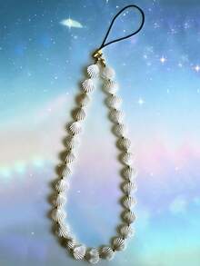 贝壳主题手机挂绳串珠手机带吊坠，防摔挂件，适合作为礼物送给亲朋好友 - 彩色 - 查看 1