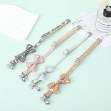 Adjustable Pet Collar With Plaid, Daisy Flower, Bow Tie, And Bell Pendant For Cats And Dogs - Multicolor - View 1