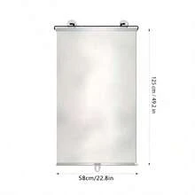 1 pieza Persiana enrollable de verano con efecto blackout plateado, cortina blackout portátil, protección UV, cortina de ventana de baño con ventosas, sin instalación requerida, protección de privacidad, apta para diversas ventanas y parasoles de coche - plata - Ver 11
