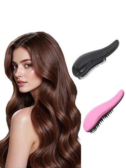 Detangling Comb – Easily Detangles Hair – The Best Comb For Men And Women – Suitable For Use On Wet Or Dry Hair (Black/Pink) – Hairbrush, Comb, Hair Styling Tools, Hair Products & Accessories – Ideal For Beauty Salons, Travel, Back-To-School, Vacations, Etc. – Women's Hair Accessories, Brushes, Hairbrushes
