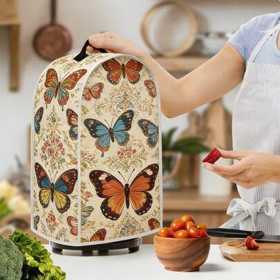 1 Set Cubierta de polvo plegable universal de PET para exprimidor, con asa superior, adecuada para oficina, restaurante, máquinas de procesamiento de alimentos, fácil de limpiar