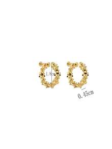 1 Pair New Fashion Crinkle Circle Copper Earrings, Clip-On Spiral Earrings For Women, Suitable For Daily Wear And Holiday Gifts - Ear Clip - View 2
