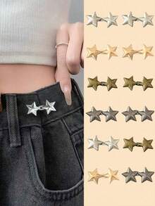 Shaped Detachable Waistband Button Buckle, Adjustable Waist Clip For Jeans Skirts Pants Street - Multicolor - View 7