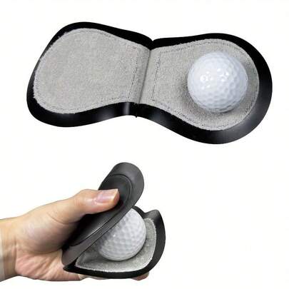 2 piezas de toalla de bolsillo limpiadora de pelotas de golf, de material de nailon negro, tipo toalla