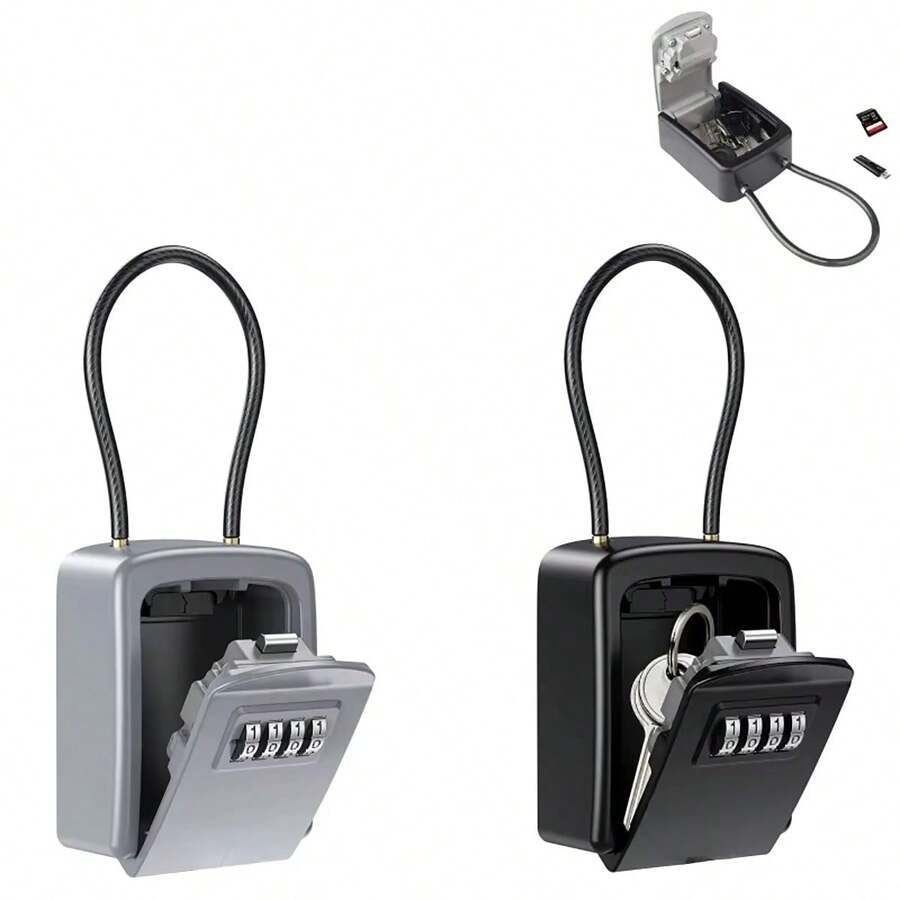 4-Digit Password Key Lock Box, Waterproof Key Storage Lock Box With Detachable Chain And Metal Hook, Cross-Border Security Anti-Theft Key Box, Home Decor Key Holder, Password Lock Box