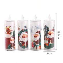 2/4 件 LED 圣诞水晶电子蜡烛灯，电池供电，圣诞氛围灯，节日夜灯，室内外创意装饰灯，适用于圣诞装饰、派对、家庭聚会、圣诞礼物（含电池） - 暖色 - 查看 8