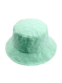 1pc Casual Sunwave Polyester Fiber (Polyester) Shell Jacquard Decor Bucket Hat, Geometric 3D Pattern, Suitable For Spring, Summer, Autumn And Winter - Sea Salt Mint Green - View 6