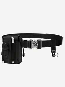 Integrated 2-In-1 Tactical Belt With Pouch - High-Strength Nylon Material, With Adjustable Buckle - Multi-Functional Outdoor/Hiking Survival Gear - Autumn Adventure Essential, Holiday Camping Gift, Thanksgiving Prep Gear, - Multicolor - View 2