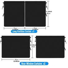 Parasol de verano para coche, juego de cortinas de privacidad para ventanas traseras y laterales, fabricado en fibra de poliéster, transpirable, protección de privacidad, bloqueo del calor y los rayos UV, esencial para conducir, accesorios de verano para el coche - Cortina parasol - Ver 9