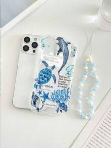 Ốp điện thoại chống rơi Ocean Elements họa tiết mai rùa biển, màu kem, viền lượn sóng, sơn bóng, kèm phụ kiện vòng tay hạt cườm, tương thích với iPhone 17pro/17Air /17/17promax16/11/16pro/16plus/16promax/16e/15Promax/13/14/12/XS/XR/7G/8P, Galaxy S26/S26PLUS/S26 Ultra/A17/A07/S25/S25PLUS/S25 Ultra/A16/A36/A26/A56, 11/12Pro/12/12X/13Pro/14Pro/15Pro/, 10/9/Note9/12c/Note11pro/Note8Pro - Nhiều màu - Xem 3