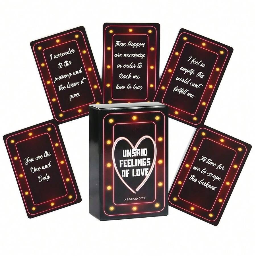 Belated Confession Card Game, Fun Tabletop Game - Red - View 1