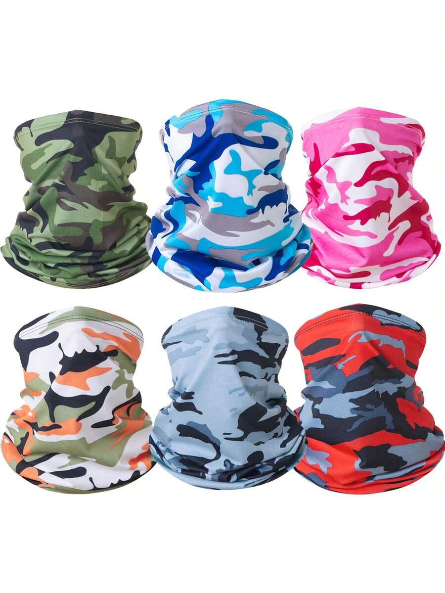1pc Camouflage Pattern Full Face Mask, Versatile Cycling Mask, Fishing Mask, Multi-Functional Neck Gaiter, Outdoor Activity Magic Scarf, Suitable For Windproof, Dustproof And Sun Protection During Cycling - Multicolor - View 1