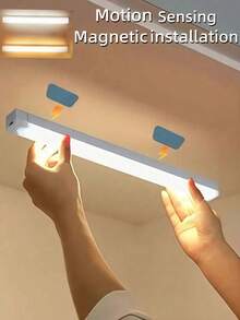 2pcs LED Motion Sensor Lights, USB Rechargeable, 3 Color Modes, Dimmable, Large Battery Capacity, Ideal For Bedside, Nightlight, Hotels And Bars - 2PCS - View 3