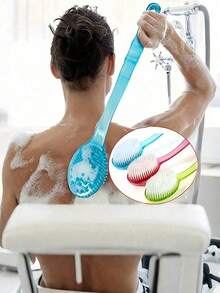 1支超长柄沐浴刷，适用于背部按摩、去角质，柔软刷毛和防滑手柄，非常适合难以触及的部位、足部、肩部、水疗服务、老年护理和日常深度清洁，是家庭浴室的必备品（淋浴必备品）。 - A - 查看 1