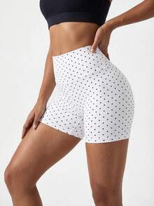 FWH Sweet Street Style Polka Dot Shorts Sports - White - View 5