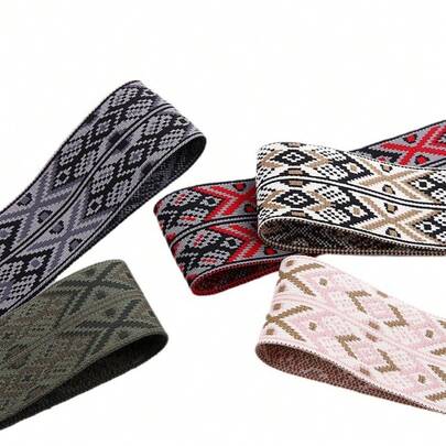 复古针织花卉图案丝带，DIY蝴蝶结发饰，服装、鞋帽用品，缎带，布用胶带