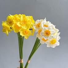 6pcs Artificial Daffodil Flowers, Home Decor Accessories, Floral Arrangement Materials, Suitable For Home Decor, Tabletop Decor, DIY Flower Arrangement, Wedding & Party Decoration, Outdoor Garden Decoration - Multicolor - View 3