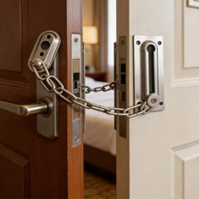 Detachable Anti-Theft Cabinet Chain, Hanging Chain, Mobile Display Cabinet Hanging Chain, Hotel Anti-Theft Locking Device, Hotel Safety Wooden Door Lock Chain, Home Anti-Theft Door Chain For Locking Doors