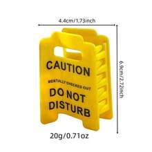 1pc Of Lady'S Over-Stimulated Warning Sign Hair Claw Clip, Please Do Not Approach Sign Hair Claw Hair Clip, Fun Yellow Hair Clip Is Suitable For Creating Thick, Flamboyant Styles - Multicolor - View 4