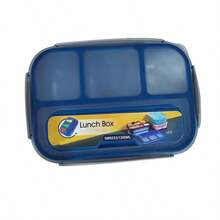 1pc 4-Compartment Bento Lunch Box, 1300ML Capacity, Leak-Proof, Easy To Clean, Student Meal Box - Multicolor - View 9