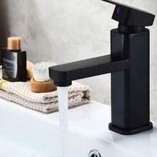 1件套浴室黑色冷热水混合水龙头，适用于盥洗台、浴室、厨房台面安装式浴室水槽水龙头，浴室水槽水龙头 - 水龍頭 - 查看 2