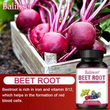 Beetroot Dietary Supplement - Vitamin C Supplement - Supports Immune Health - Nitric Oxide Generator - Contains Vitamin C, Niacin, Vitamin B6, B12, Calcium, Natural Beetroot Blend - 120 Capsules - 1 chai - Xem 5