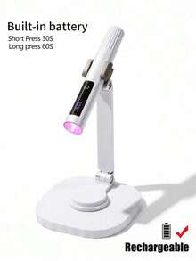 Rechargeable Handheld UV Light Therapy Device, Mini Portable Wireless Nail Lamp With LCD Display, 200mAh Battery, 2 Timer Settings, Fast Curing Gel, Single-Line Lamp Holder Combo Set 200mAh - Multicolor - View 11