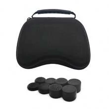 1 Set PlayStation5 Controller EVA Storage Case + 8pcs Controller Joystick Cap, Anti-Drop, Anti-Dust, Anti-Scratch, Anti-Explosion, Waterproof, Enhanced Gaming Experience - View 9