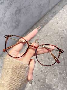 3pcs Women's Round Everyday Versatile Plain Glasses For Casual Outings, School, Commuting, Simple And Stylish - Black/yellow Bean Flower/gray - View 2