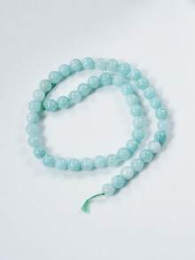 1串亚马逊石光滑圆珠，亚马逊石英散珠，天然薄荷蓝宝石圆珠，适用于DIY珠宝制作手链项链，尺寸6毫米、8毫米、10毫米 - 薄荷藍 - 查看 11