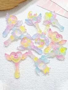 10/20/30 pièces Accessoires en résine de baguette magique cristal transparent dégradé, Pinces à cheveux DIY, Coiffes, Tasses, Porte-clés, Pendentifs, Décorations - Multicolore - Voir 1