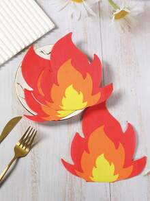 20pcs Red Flame Paper Napkins, Firefighter Theme Party Tableware Tissue, Red Flame Shaped Disposable Napkins,For Bonfire Camping Party,Western Cowboy Party, Birthday Party Decor,Babe Shower Decor,Tea Party Table Decor,Birthday Party Supplies,Fire Truck Party,Firefighter Birthday Party Decor,Paper Dinner Napkin,Home Decor,Kitchen Dining Supplies - Red Flame - View 3