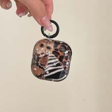 Cheetah,Leopard Print Semi-Transparent Leopard Print Patchwork + Hoop Pro 3/2, 4/3/2 Case, Fashionable Women Earphone Case, Minimalist Earphone Cover Compatible With Apple - Brown - View 8