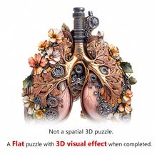 1pc Mechanical Lung Wooden Puzzle, Asymmetrical Animal Shaped Wooden Jigsaw Puzzle Toy, Unique Party Game Gift, Decorative Art, Desktop Game Magic Puzzle, Ideal Children's Educational Puzzle, Holiday Gift, Suitable For Adults, Mother's Day Gift, Back To School Gift, Birthday Gift - Multicolor - View 7