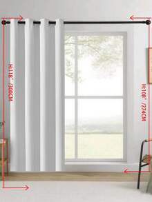 1片/2片装窗帘，遮光窗帘，隔热，不透光窗帘，带孔眼，遮光，防紫外线，卧室客厅室内装饰，隔热遮光窗帘 - 重型遮光带孔眼窗帘，适用于卧室和客厅，保护隐私和调节温度的窗帘，客厅窗帘 - 白色 - 查看 14