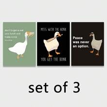 3 件套“无题大鹅游戏”表情包印刷品 - 现代风格装饰印刷品，非常适合客厅、家居装饰，无框 - 無框 - 查看 10