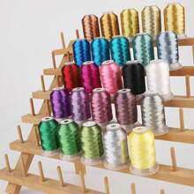 New Brother 25 Assorted Colors Metallic Embroidery Machine Thread Kit 500M (550Y) Each Spool For Computerized Embroidery And Decorative Sewing - 25Colors - View 5